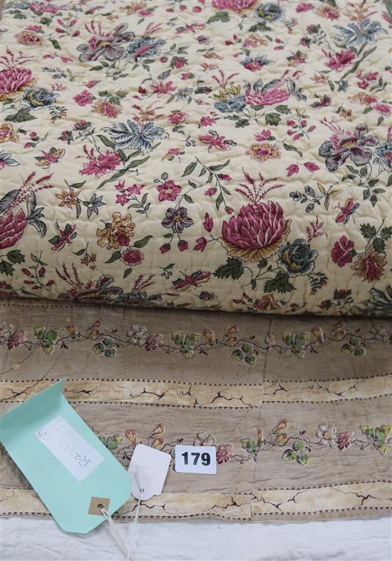 An early patchwork quilt and another